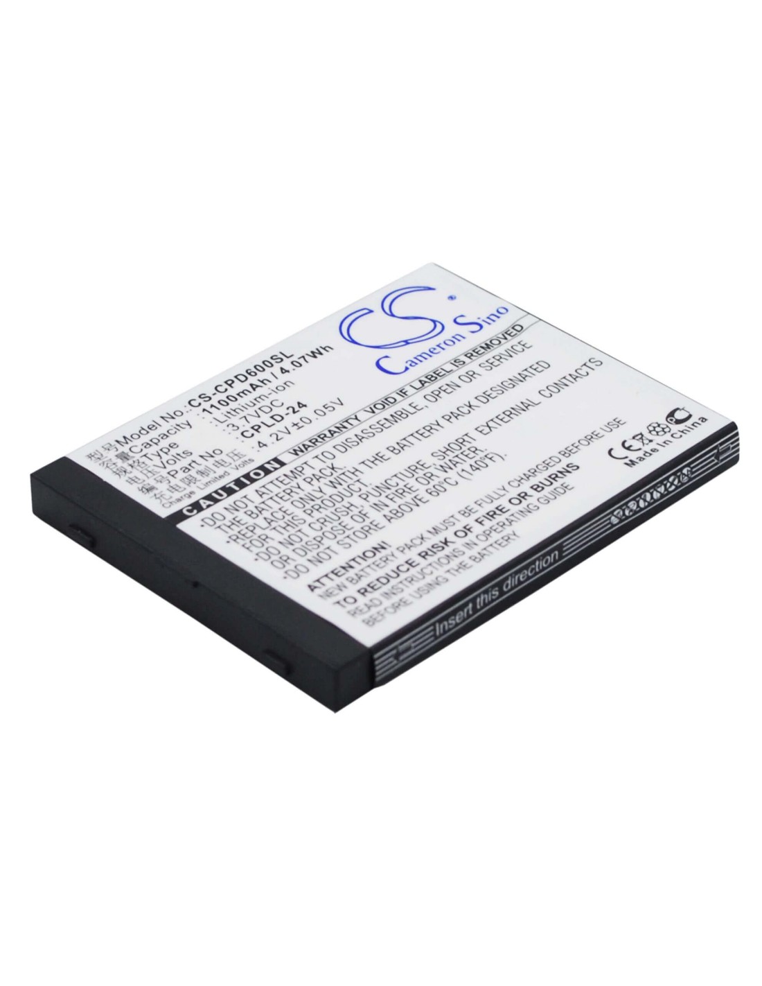 Battery for Coolpad 2938, D60 3.7V, 1100mAh - 4.07Wh