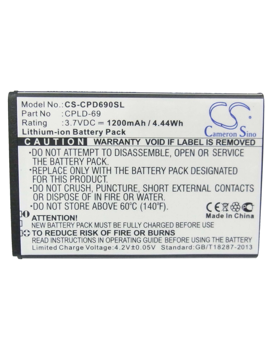 Battery for Coolpad 8809 3.7V, 1200mAh - 4.44Wh