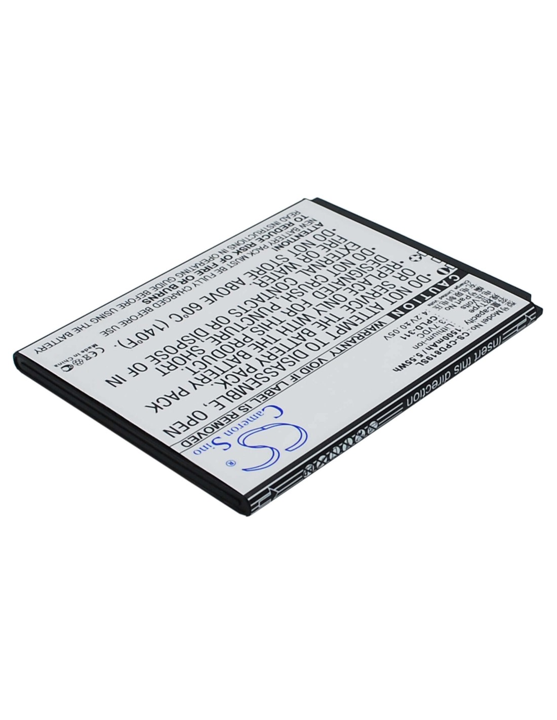 Battery for Coolpad 8198T, 7295C 3.7V, 1500mAh - 5.55Wh