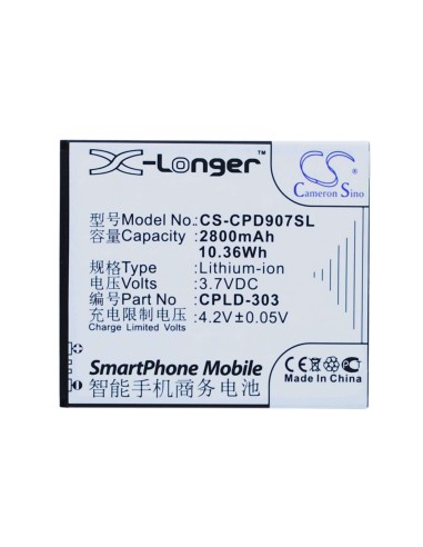 Battery for Coolpad 9070, 9070+ 3.7V, 2800mAh - 10.36Wh
