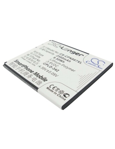 Battery for Coolpad 8670, Note 3.8V, 2500mAh - 9.50Wh