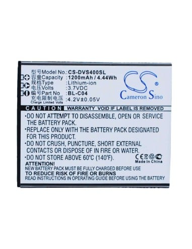 Battery for DOOV iSuper S1, iSuper S1K, S1 3.7V, 1200mAh - 4.44Wh