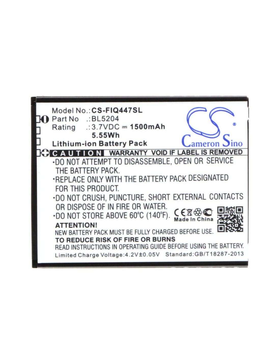 Battery for Fly IQ447, ERA Life 1 3.7V, 1500mAh - 5.55Wh
