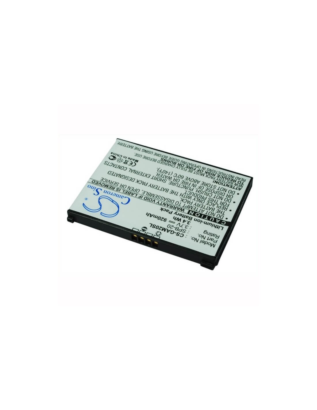 Battery for Garmin-Asus nuvifone M20, nuvifone M20US 3.7V, 920mAh - 3.40Wh
