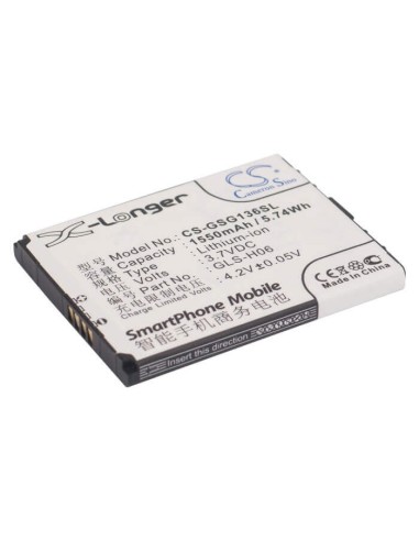 Battery for Gigabyte GSmart G1362 3.7V, 1550mAh - 5.74Wh