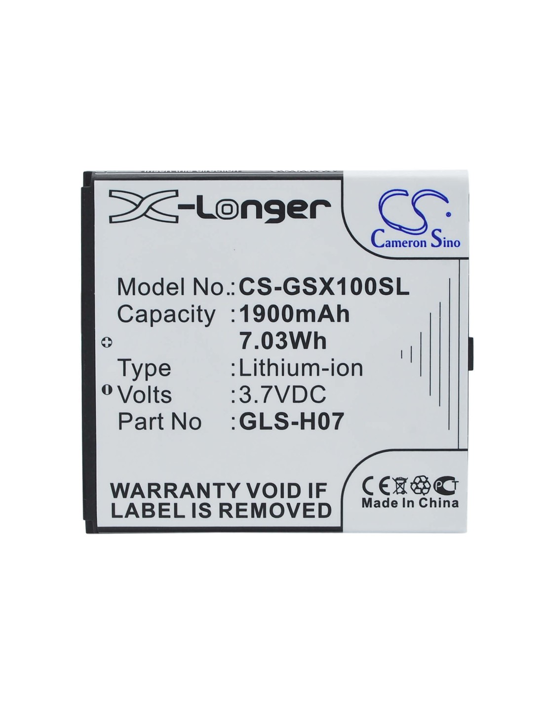 Battery for Gigabyte Gsmart Simba SX1 3.7V, 1900mAh - 7.03Wh