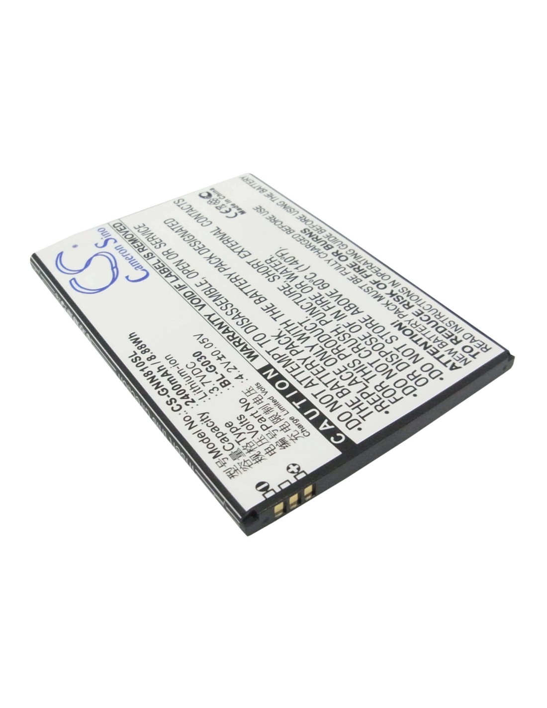 Battery for GIONEE GN810 3.7V, 2400mAh - 8.88Wh