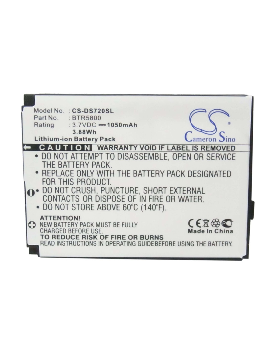 Battery for HTC 5800, S720, Libra 100 3.7V, 1050mAh - 3.89Wh