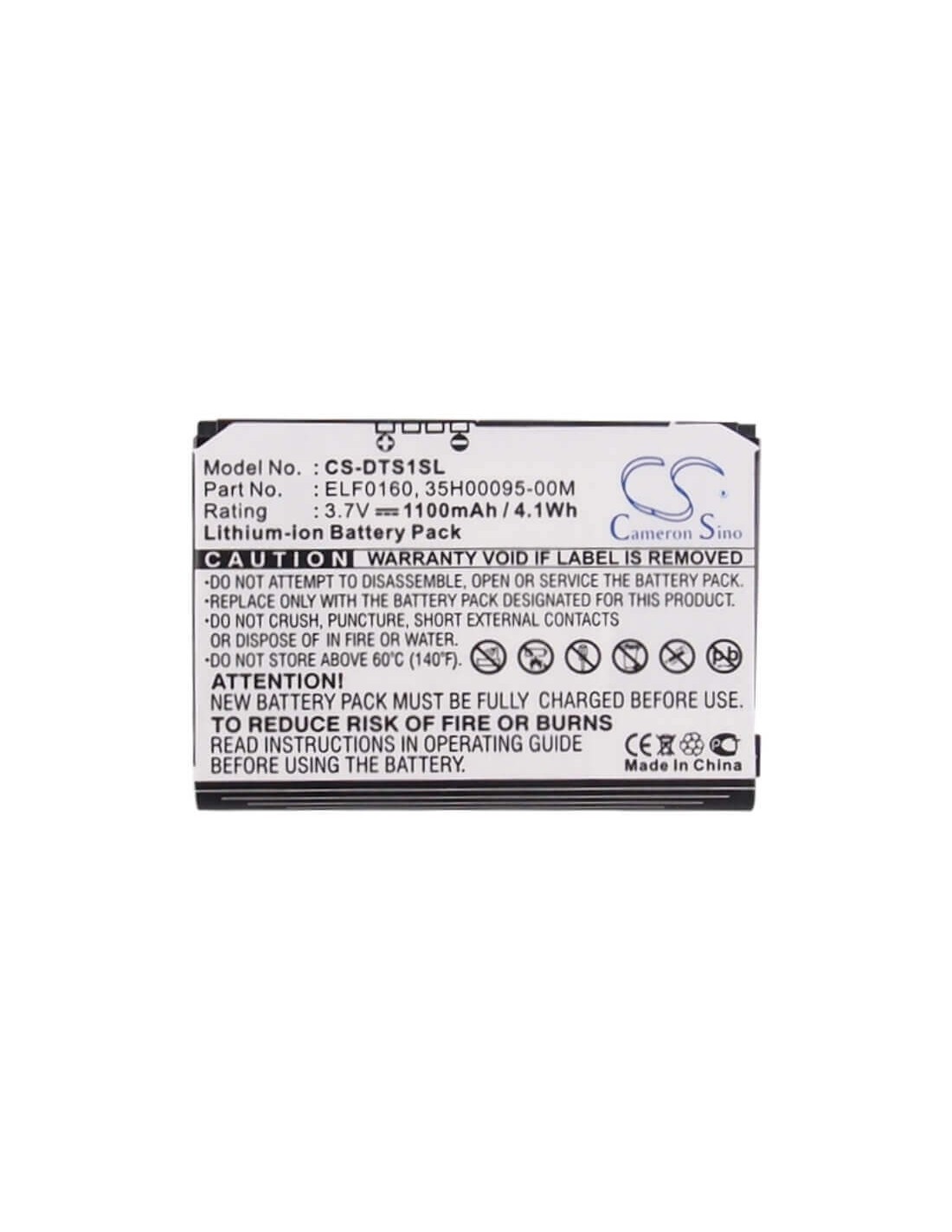 Battery for HTC Touch, P3050, P3450 3.7V, 1100mAh - 4.07Wh
