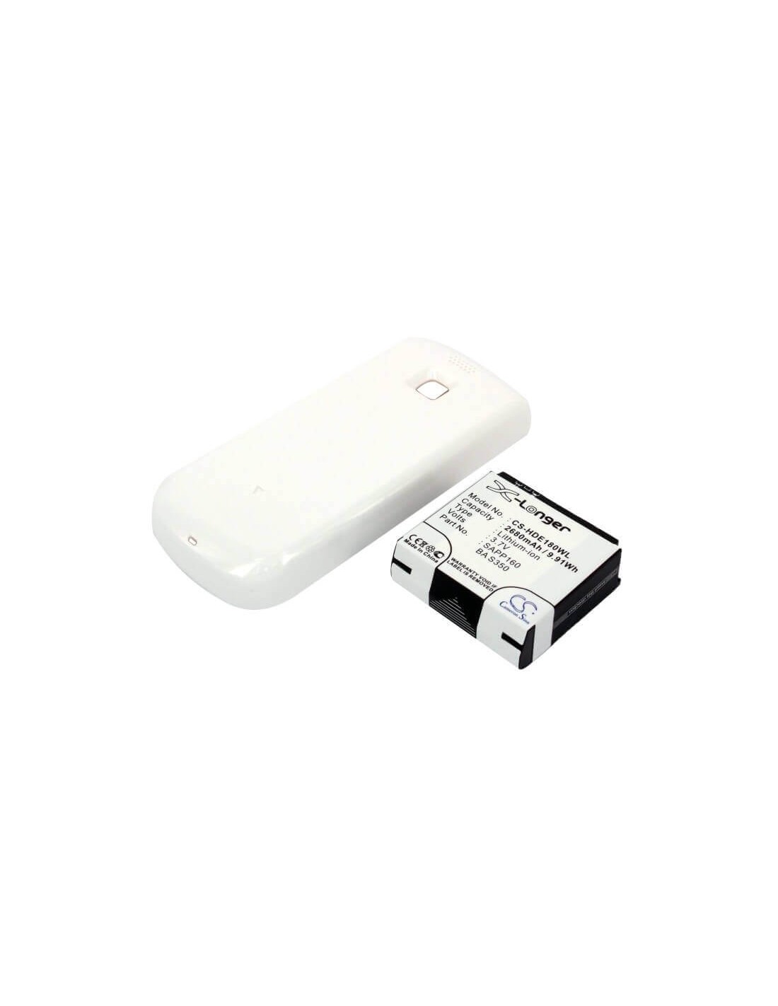 Battery for HTC Magic, A6161, Sapphire, white back cover 3.7V, 2680mAh - 9.92Wh