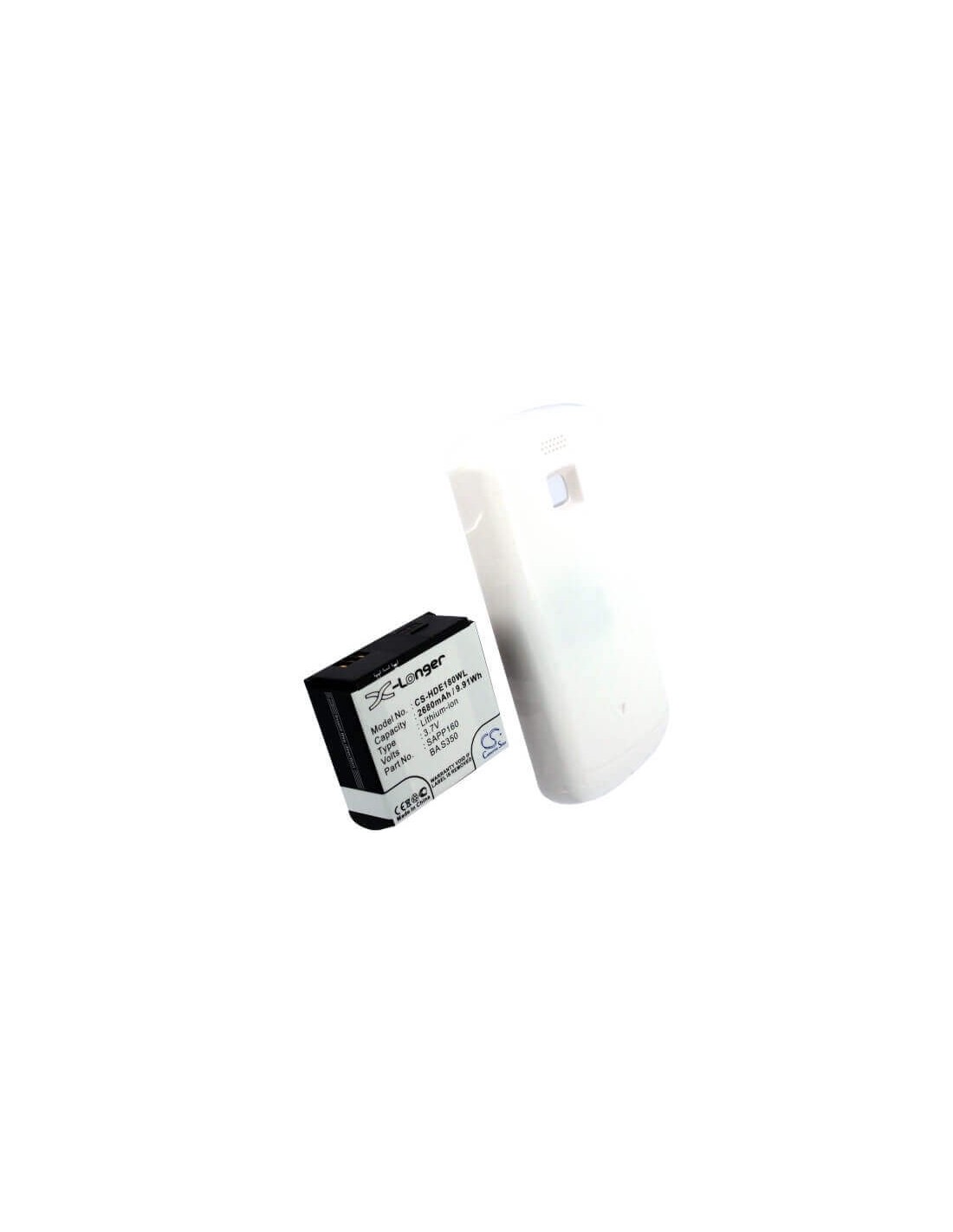 Battery for HTC Magic, A6161, Sapphire, white back cover 3.7V, 2680mAh - 9.92Wh