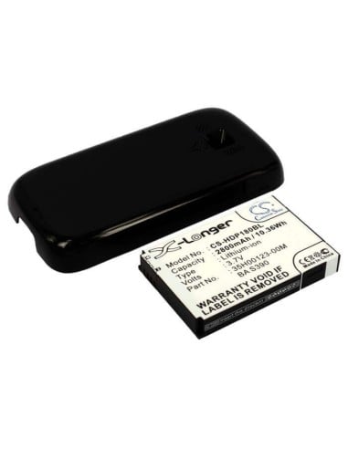 Battery for HTC Touch Pro 2, Touch Pro II, T7373, black back cover 3.7V, 2800mAh - 10.36Wh
