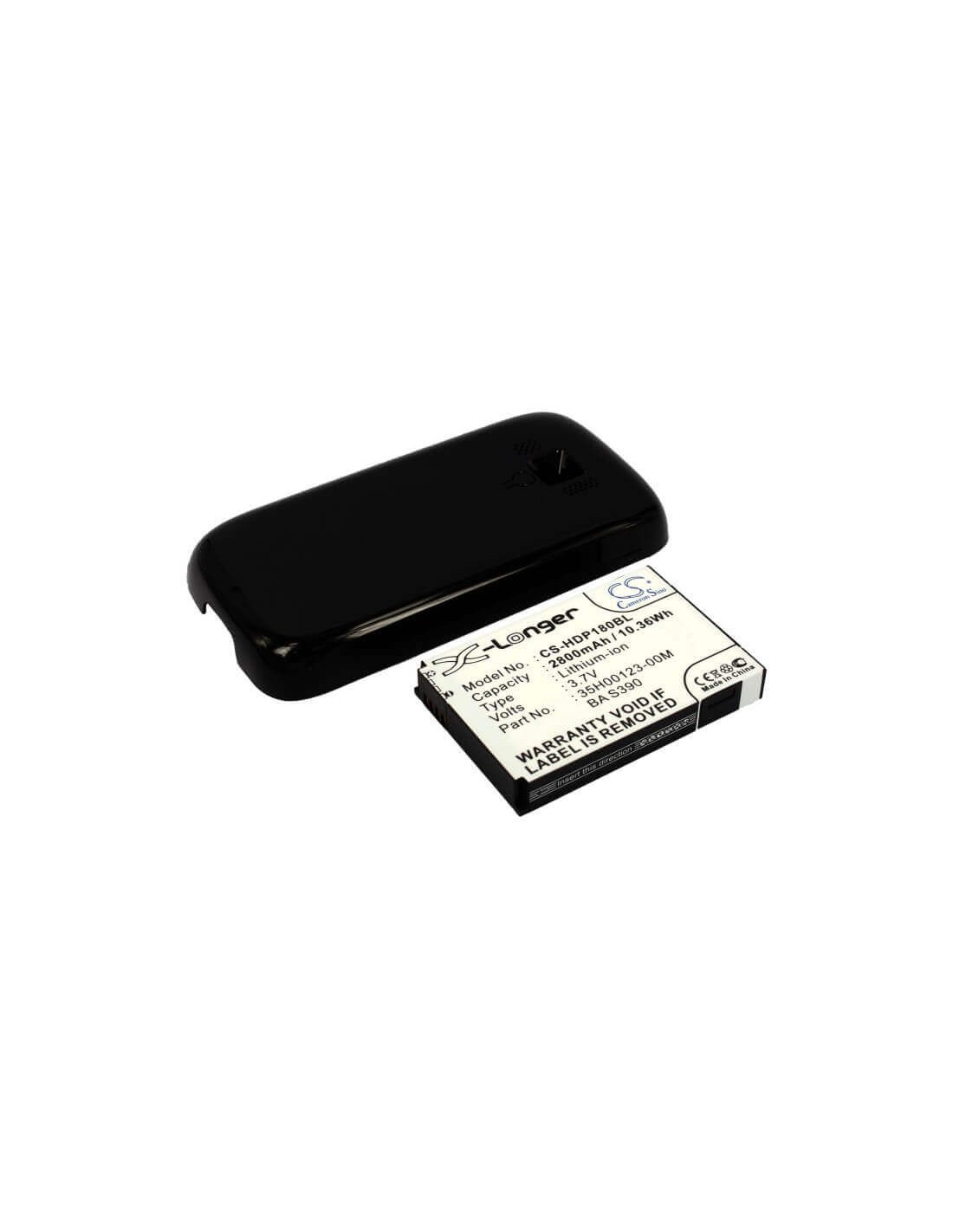 Battery for HTC Touch Pro 2, Touch Pro II, T7373, black back cover 3.7V, 2800mAh - 10.36Wh