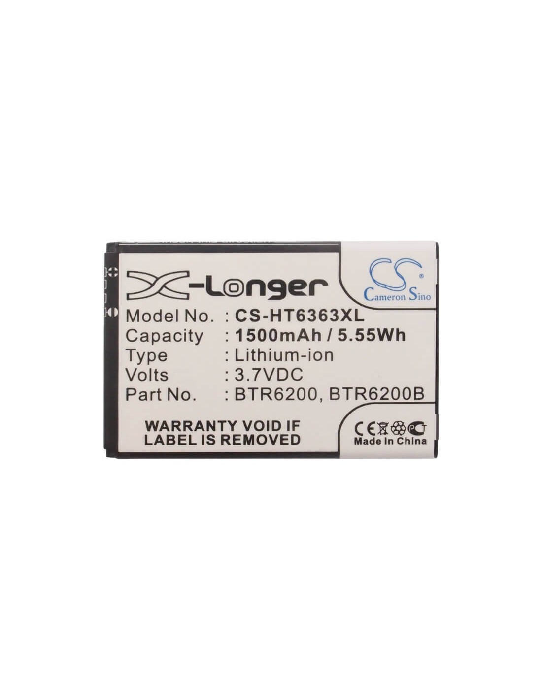 Battery for HTC A315C, A6363, A6365 3.7V, 1500mAh - 5.55Wh