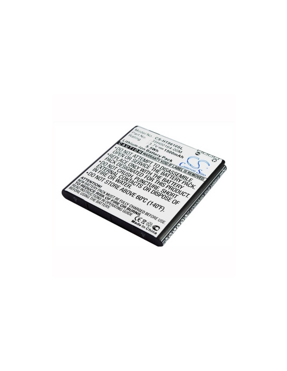 Battery for HTC EVO 3D, Pyramid, Shooter 3.7V, 1500mAh - 5.55Wh