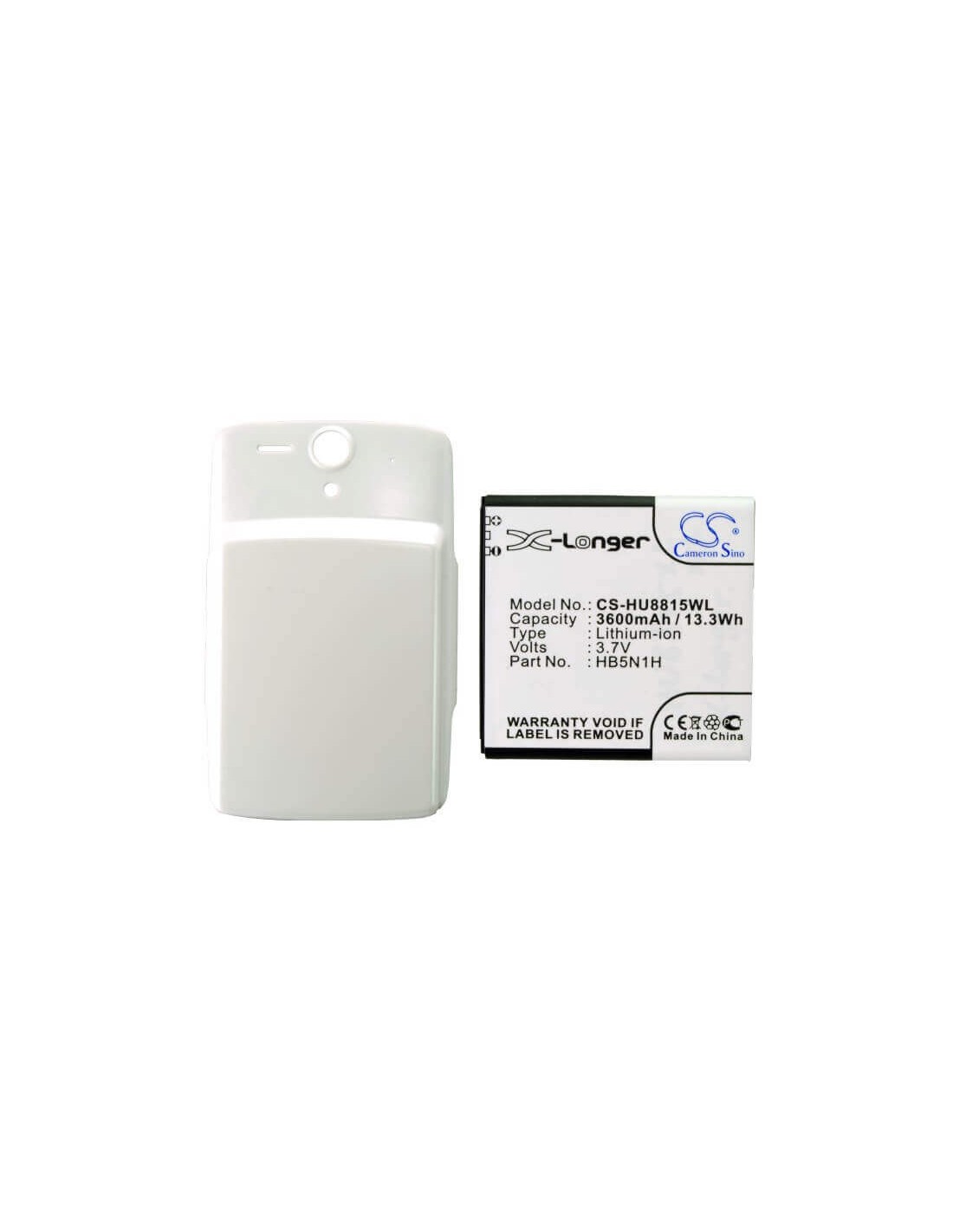 Battery for Huawei U8815, Ascend U8815 white back cover 3.7V, 3600mAh - 13.32Wh