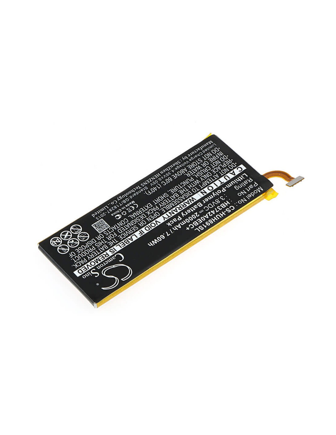 Battery for Huawei H891L, Pronto, Ascend SnapTo 3.8V, 2000mAh - 7.60Wh