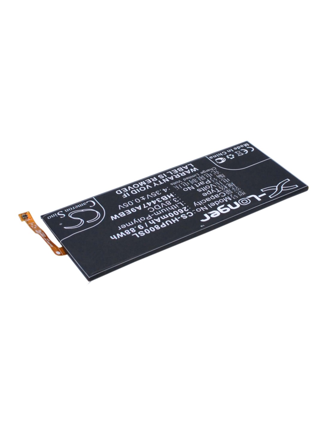 Battery for Huawei Ascend P8, P8, GRA-L09 3.8V, 2600mAh - 9.88Wh