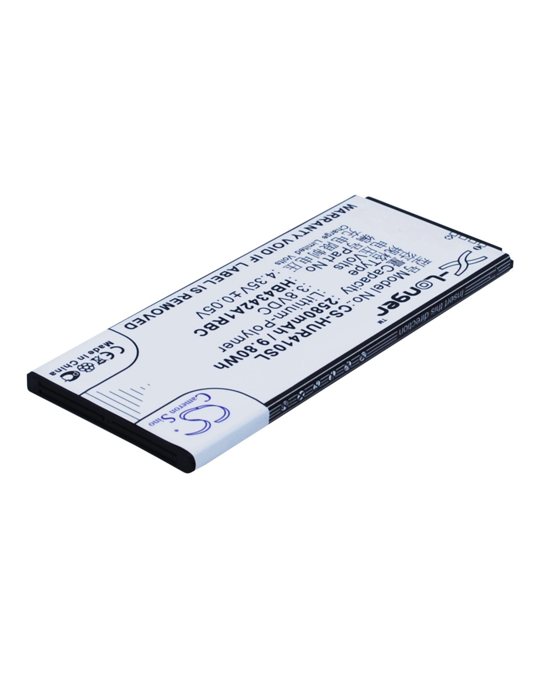 Battery for Huawei Honor 4A, Honor 4A Dual SIM, SCL-L00 3.8V, 2580mAh - 9.80Wh