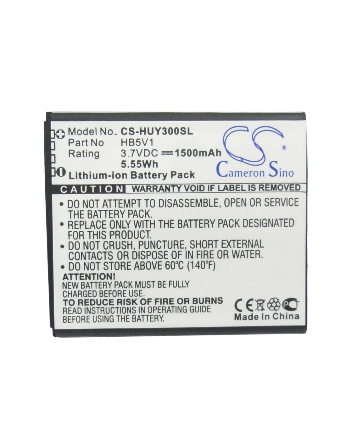 Battery for Huawei Y300, Y300C, U8833 3.7V, 1500mAh - 5.55Wh