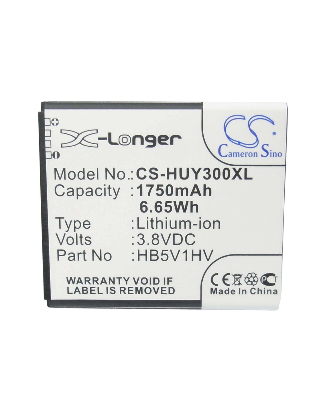 Battery for Huawei Y300, Y300C, U8833 3.8V, 1750mAh - 6.65Wh