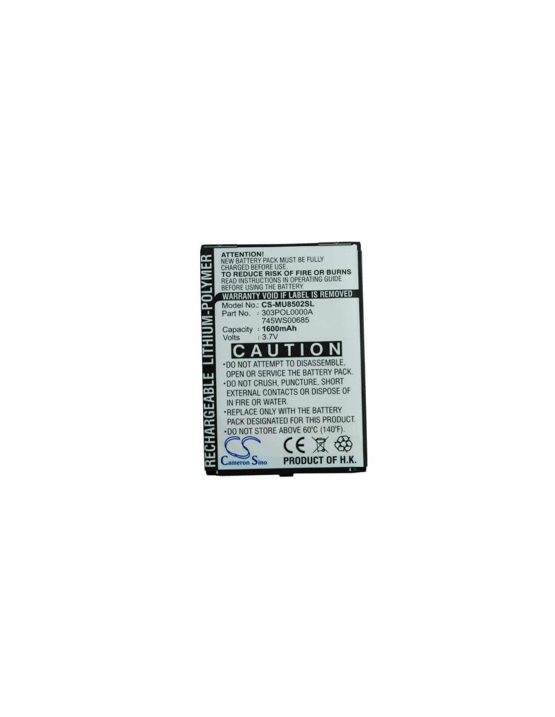 Battery for i-mate Ultimate 8502 3.7V, 1600mAh - 5.92Wh
