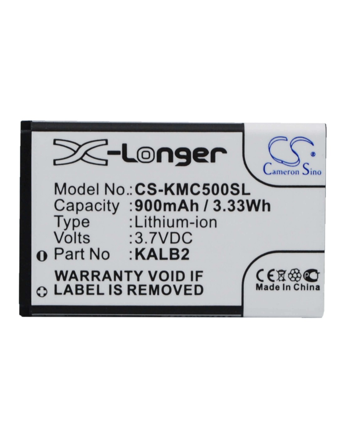 Battery for KAZAM Life B2, Life C5, Lubi 3 3.7V, 900mAh - 3.33Wh
