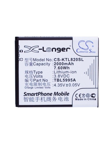 Battery for K-Touch L820, L820c 3.8V, 2000mAh - 7.60Wh