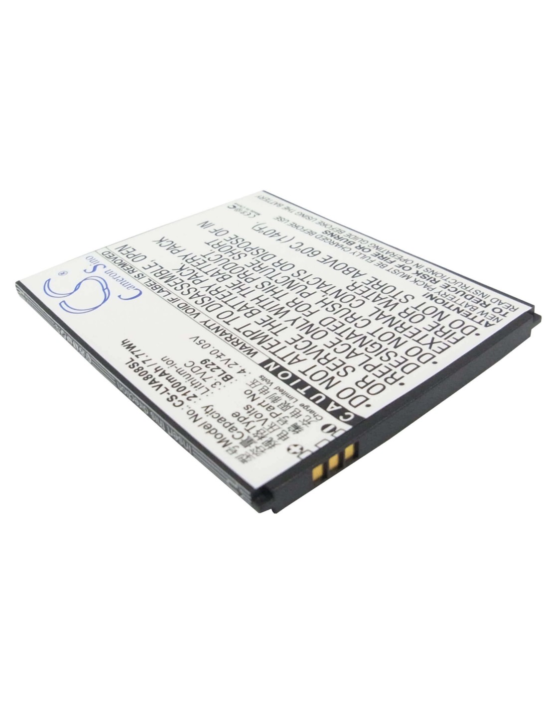 Battery for Lenovo A8, A808T 3.7V, 2100mAh - 7.77Wh