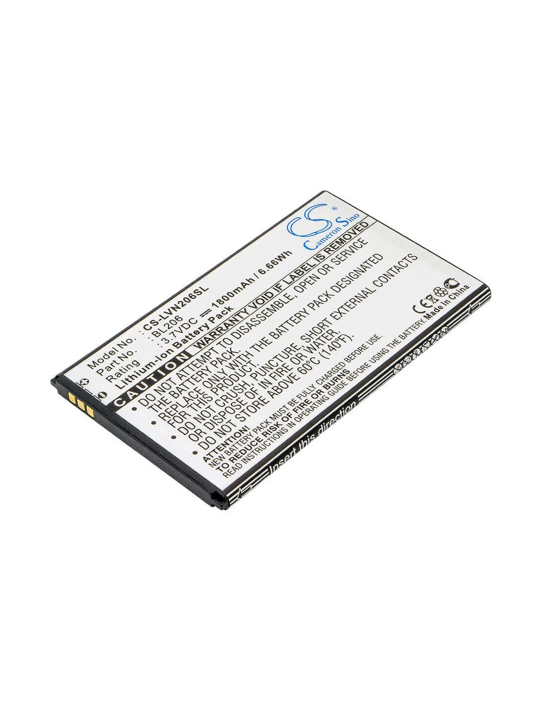 Battery for Lenovo A600E, A630 3.7V, 1800mAh - 6.66Wh