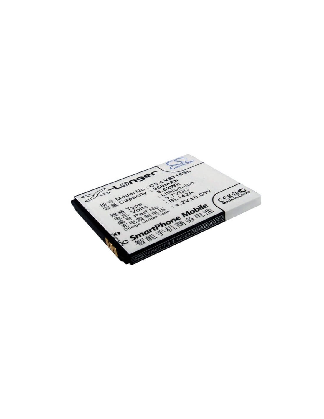 Battery for Lenovo S710, S910, I325 3.7V, 950mAh - 3.52Wh