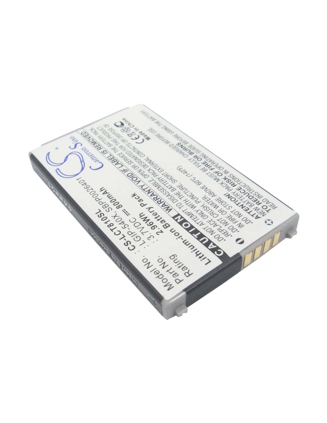 Battery for LG CT810, CT810 Incite, Incite 3.7V, 800mAh - 2.96Wh