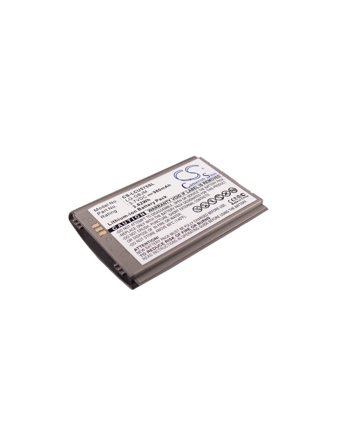 Battery for LG CU575, Trax cu575, TU575 3.7V, 980mAh - 3.63Wh