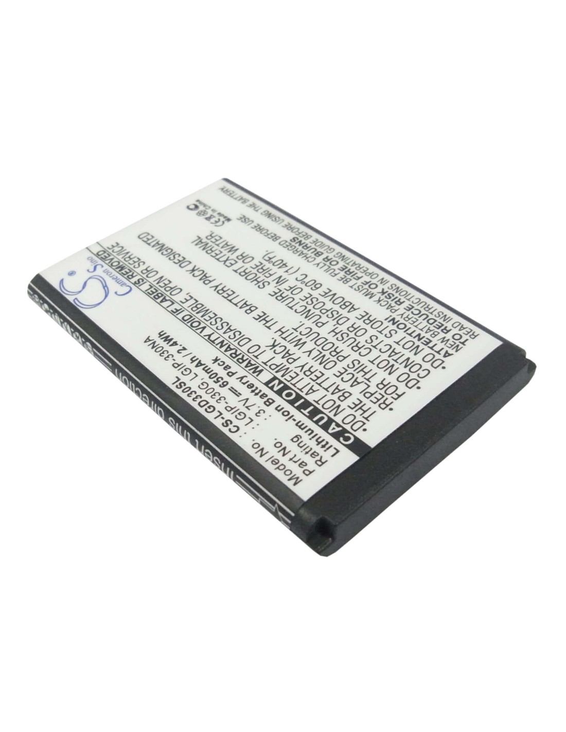 Battery for LG GD350, GB230, GB220 3.7V, 650mAh - 2.41Wh