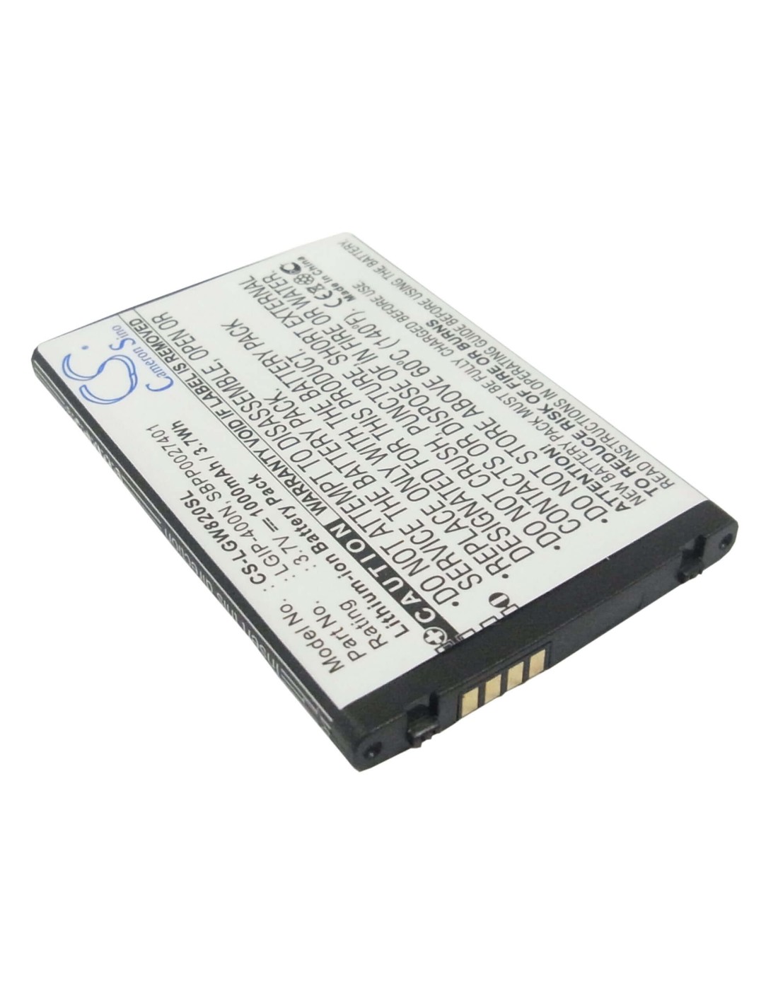 Battery for LG GW820, eXpo GW820, GW825 3.7V, 1000mAh - 3.70Wh