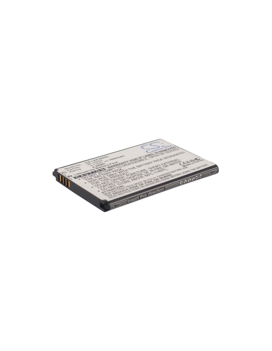 Battery for LG Optimus LTE III, F260, F260K 3.7V, 1800mAh - 6.66Wh