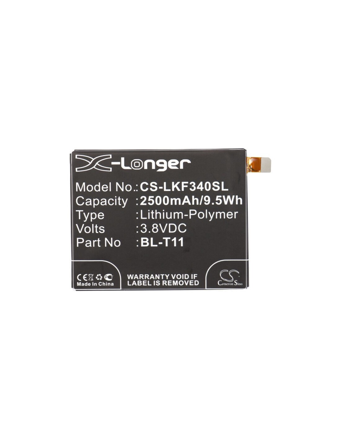 Battery for LG G Flex, F340 3.8V, 2500mAh - 9.50Wh