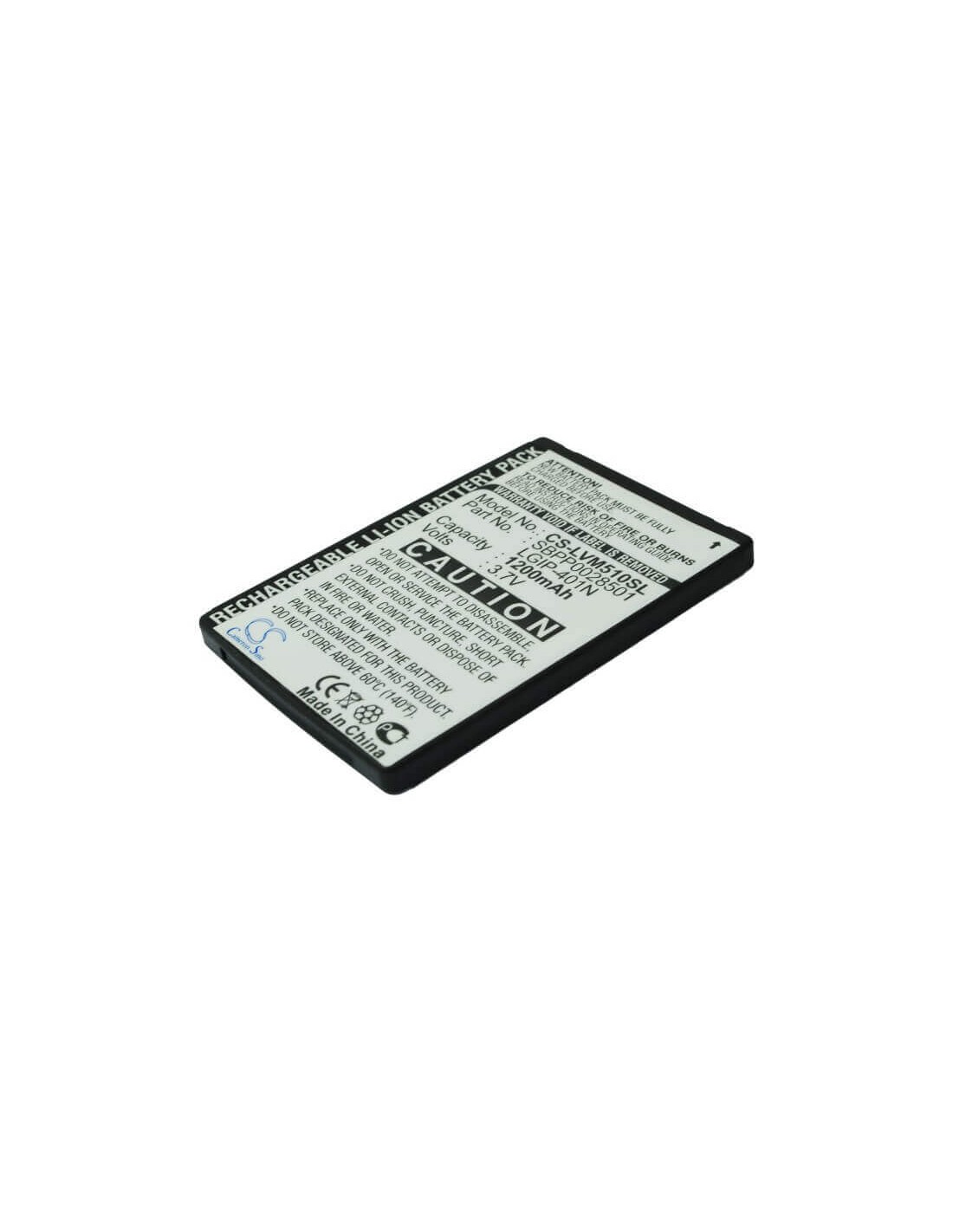 Battery for LG Touch LN510, Rumor Touch, VM510 3.7V, 1200mAh - 4.44Wh