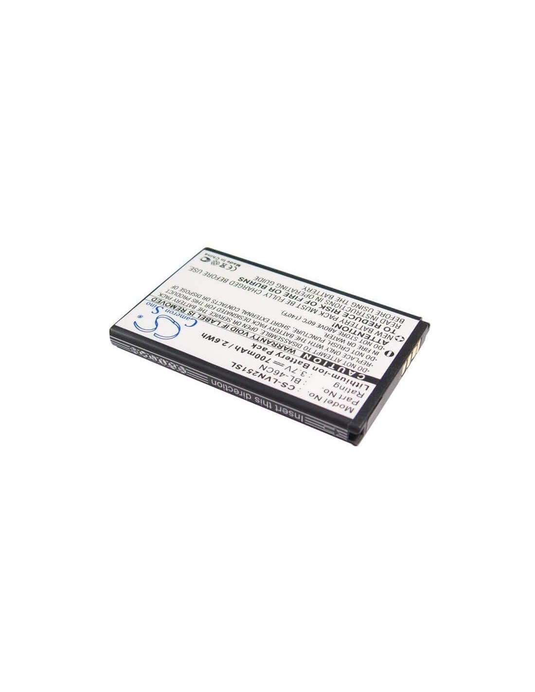 Battery for LG Cosmos 2, VN251, A340 3.7V, 700mAh - 2.59Wh