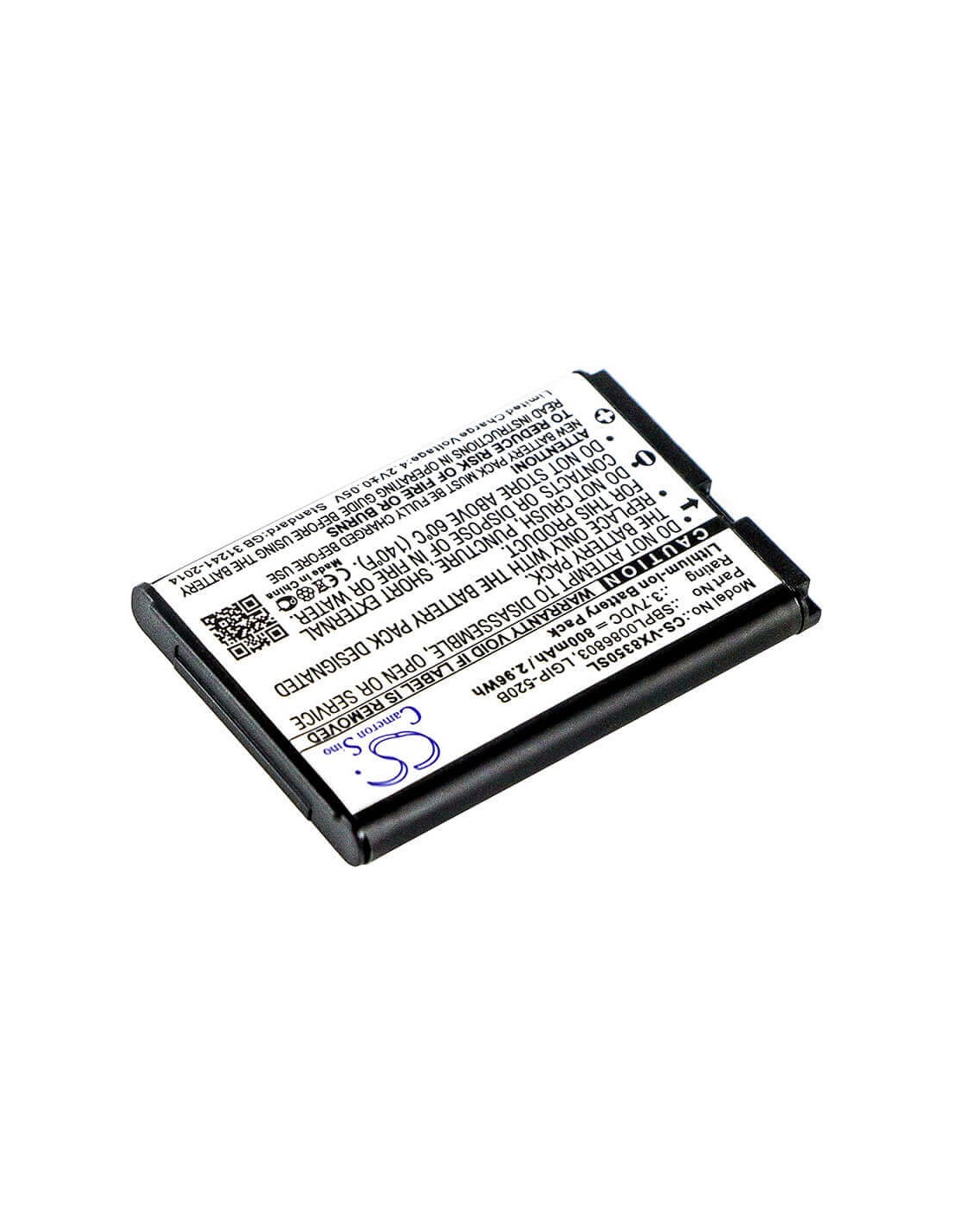 Battery for LG VX8350, VX5200, VX5400 3.7V, 800mAh - 2.96Wh