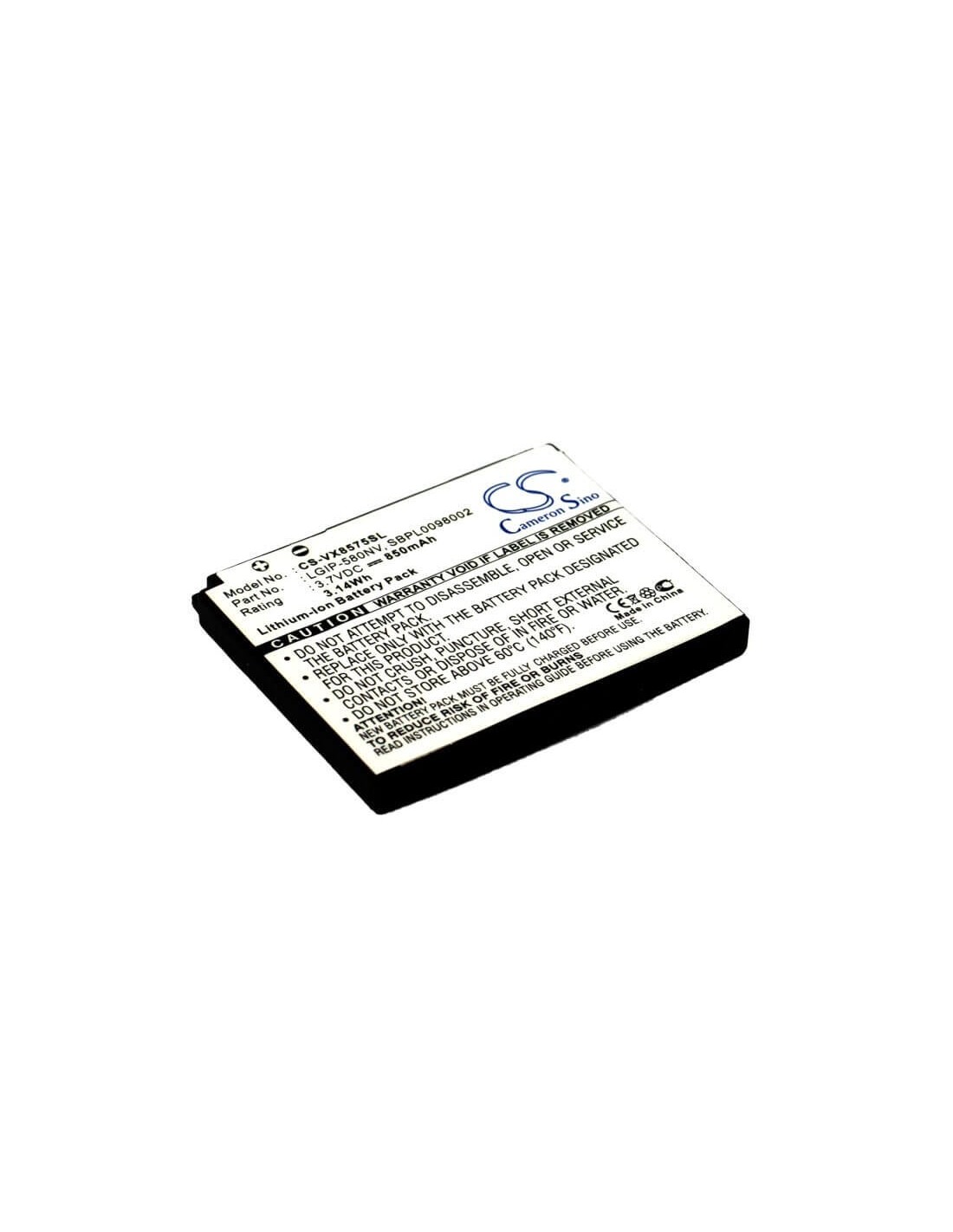 Battery for LG VX8575, Chocolate Touch, Touch AX8575 3.7V, 850mAh - 3.15Wh