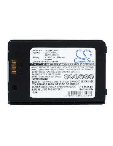 Battery for LG VX9200 3.7V, 1800mAh - 6.66Wh
