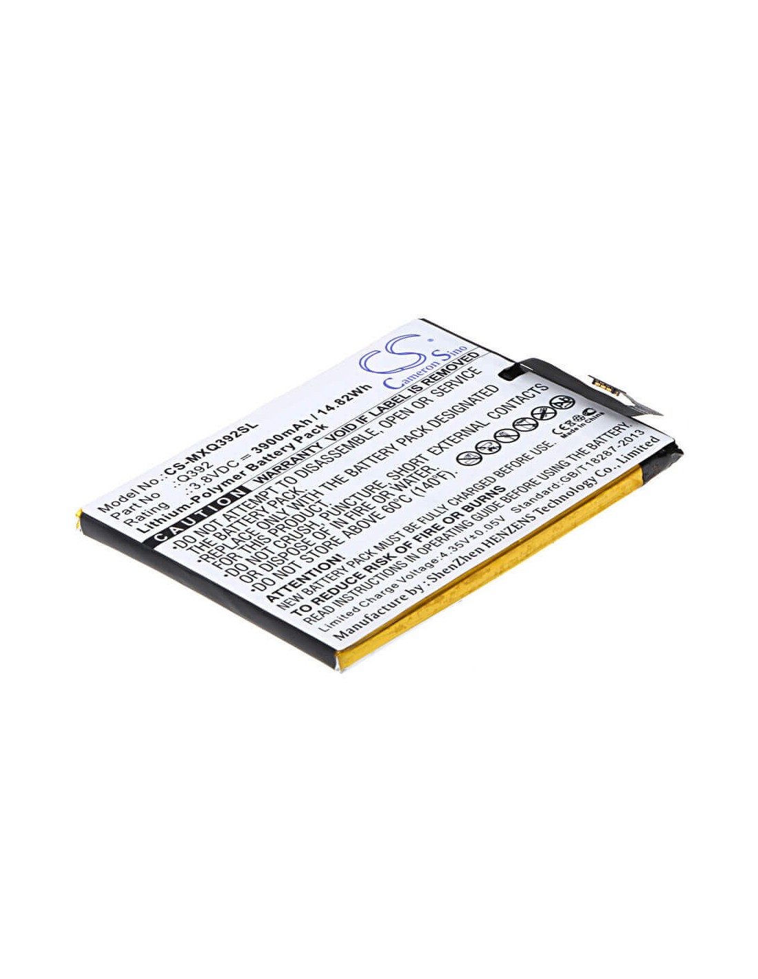Battery for Micromax Q392, Canvas Juice 3 3.8V, 3900mAh - 14.82Wh