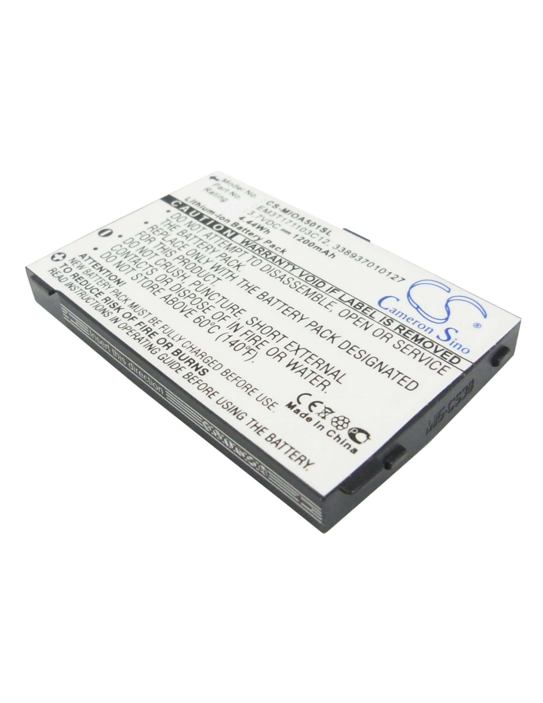 Battery for Mitac Mio A500, Mio A501, Mio A502 3.7V, 1200mAh - 4.44Wh