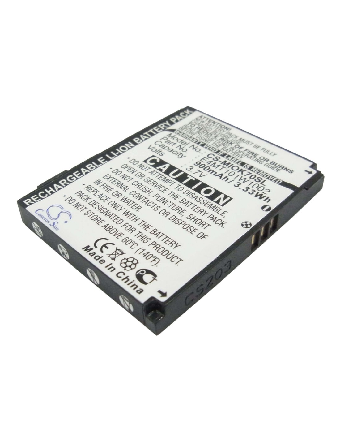 Battery for Mitac Mio Explora K70, Mio Explora K75 3.7V, 900mAh - 3.33Wh