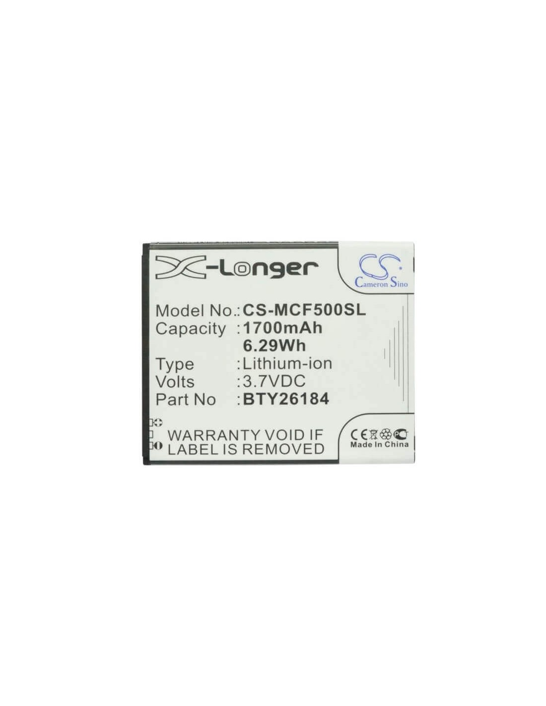 Battery for Mobistel Cynus F5, MT-8201S, MT-8201B 3.7V, 1700mAh - 6.29Wh