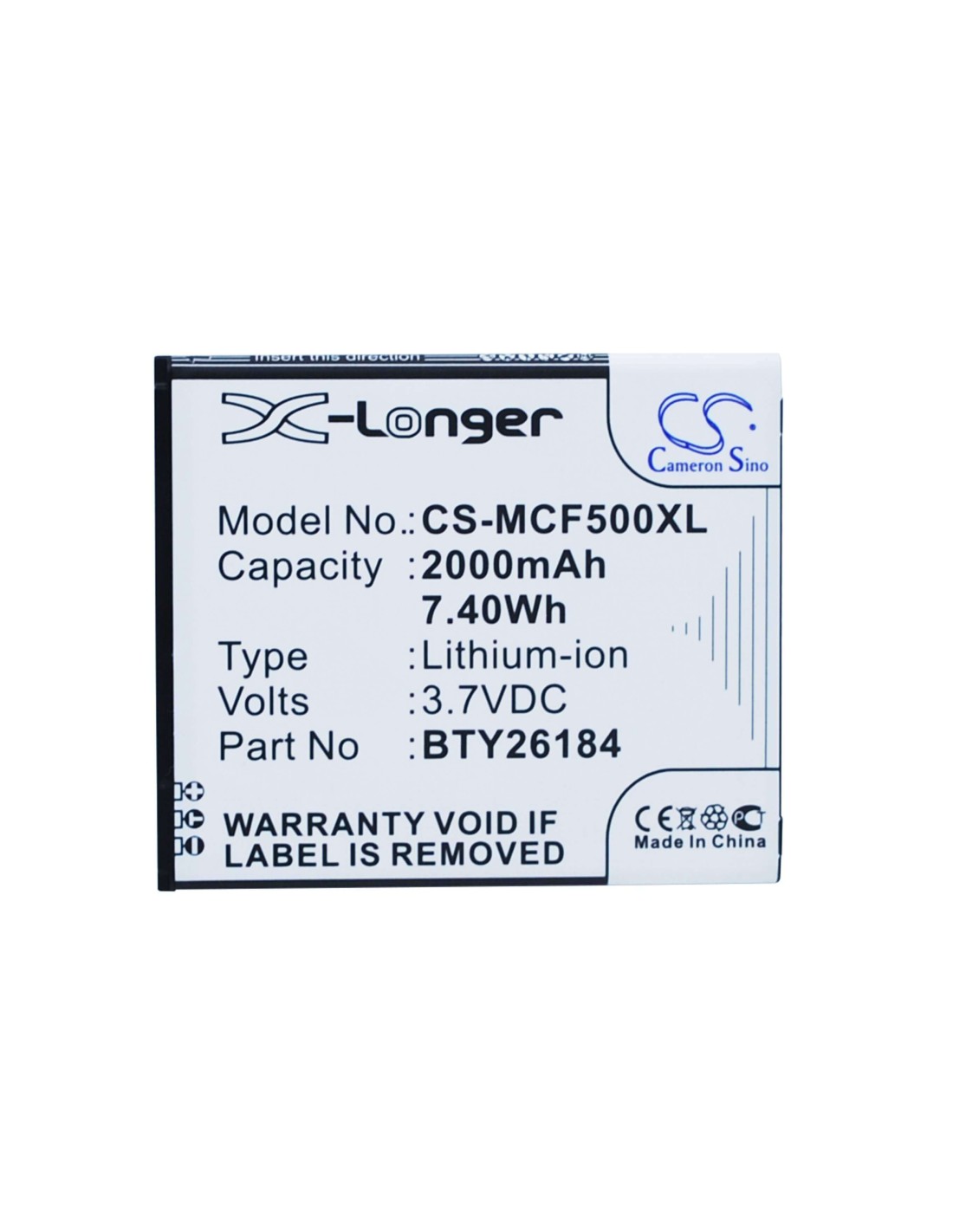 Battery for Mobistel Cynus F5, MT8201w, MT-8201S 3.7V, 2000mAh - 7.40Wh
