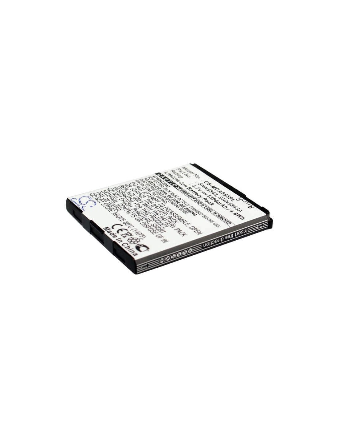 Battery for Motorola CLIQ MB200, Droid, Droid A855 3.7V, 1300mAh - 4.81Wh