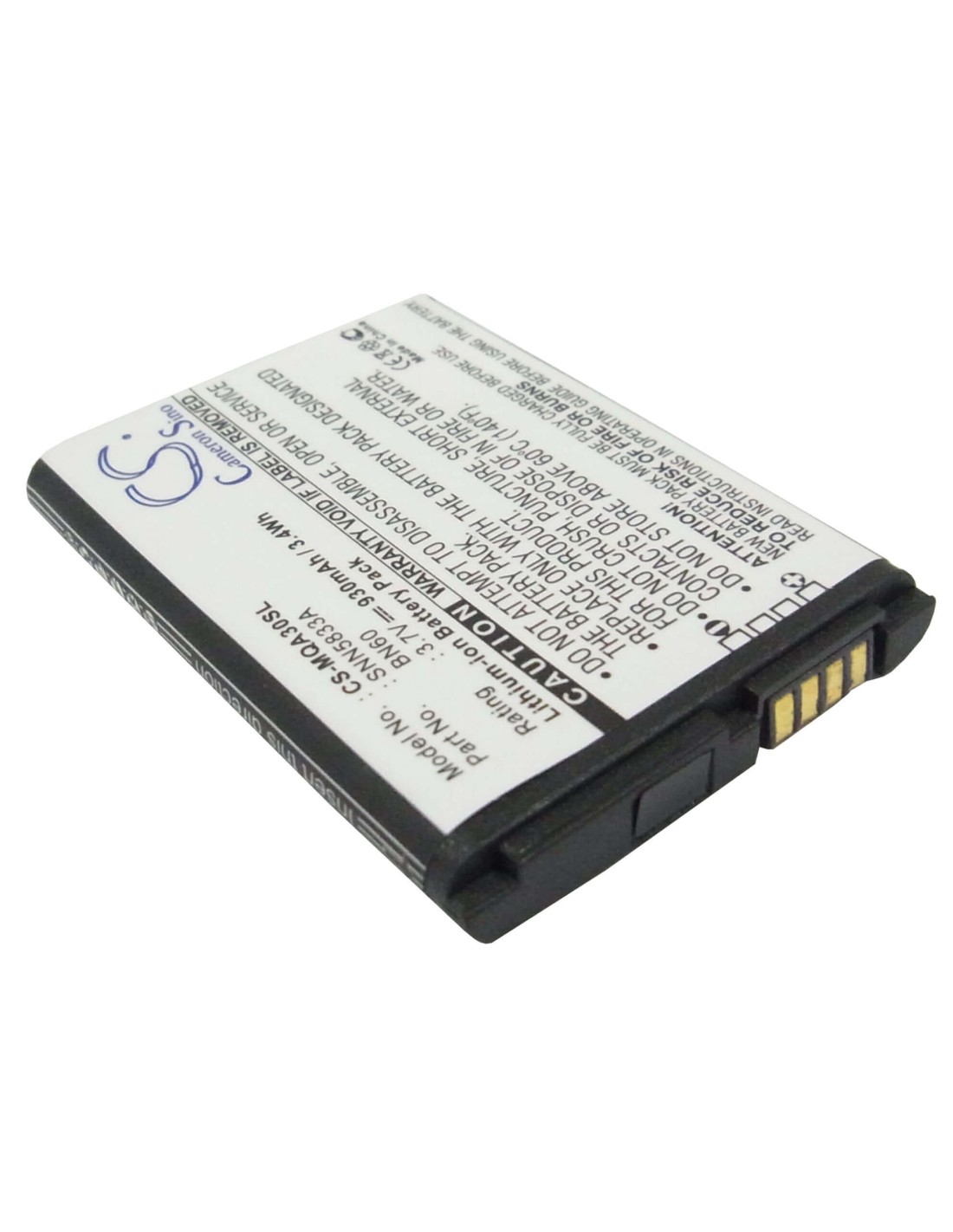 Battery for Motorola QA30, Hint QA30, Eco A45 3.7V, 930mAh - 3.44Wh