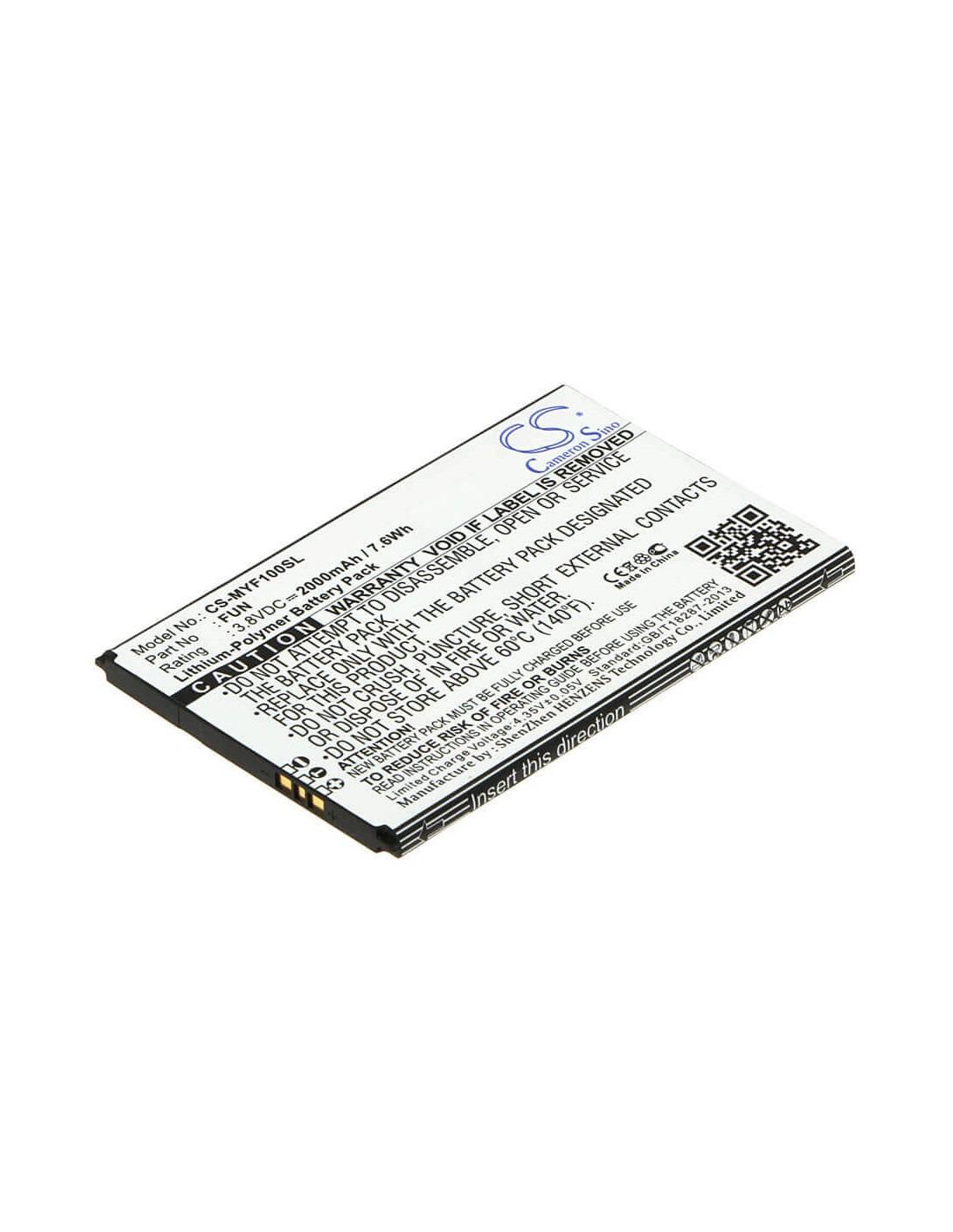 Battery for MyPhone Fun 3.8V, 2000mAh - 7.60Wh